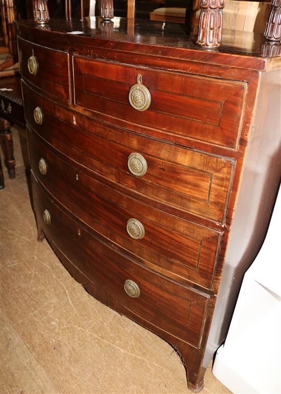 Regency mahogany bowfronted chest